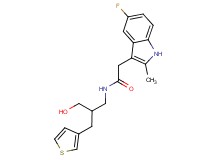 2-(5-fluoro-2-methyl-1H-indol-3-yl)-N-[3-hydroxy-2-(3-thienylmethyl)propyl]acetamide
