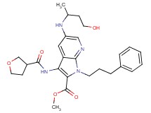 methyl 5-[(3-hydroxy-1-methylpropyl)amino]-1-(3-phenylpropyl)-3-[(tetrahydro-3-furanylcarbonyl)amino]-1H-pyrrolo[2,3-b]pyridine-2-carboxylate