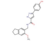 3-(4-hydroxyphenyl)-N-[(6-methoxy-2,3-dihydro-1H-inden-5-yl)methyl]-1H-pyrazole-5-carboxamide