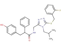 N-({5-[(2-fluorobenzyl)thio]-4-isobutyl-4H-1,2,4-triazol-3-yl}methyl)-3-(4-hydroxyphenyl)-2-phenylpropanamide