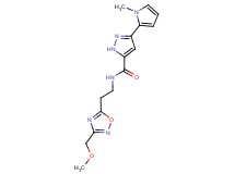 N-{2-[3-(methoxymethyl)-1,2,4-oxadiazol-5-yl]ethyl}-3-(1-methyl-1H-pyrrol-2-yl)-1H-pyrazole-5-carboxamide
