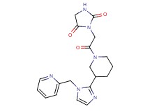 3-(2-oxo-2-{3-[1-(pyridin-2-ylmethyl)-1H-imidazol-2-yl]piperidin-1-yl}ethyl)imidazolidine-2,4-dione