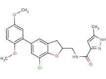 N-{[7-chloro-5-(2,5-dimethoxyphenyl)-2,3-dihydro-1-benzofuran-2-yl]methyl}-5-methyl-1H-pyrazole-3-carboxamide