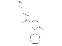 1-cycloheptyl-N-[2-(methylthio)ethyl]-6-oxo-3-piperidinecarboxamide