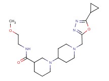 1'-[(5-cyclopropyl-1,3,4-oxadiazol-2-yl)methyl]-N-(2-methoxyethyl)-1,4'-bipiperidine-3-carboxamide