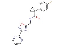 1-(4-fluorophenyl)-N-{[3-(2-pyrimidinyl)-1,2,4-oxadiazol-5-yl]methyl}cyclopropanecarboxamide