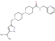 1'-[(5-isopropyl-1H-pyrazol-3-yl)methyl]-N-(2-pyridinylmethyl)-1,4'-bipiperidine-4-carboxamide