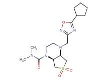 (4aR*,7aS*)-4-[(5-cyclopentyl-1,2,4-oxadiazol-3-yl)methyl]-N,N-dimethylhexahydrothieno[3,4-b]pyrazine-1(2H)-carboxamide 6,6-dioxide