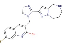 7-fluoro-3-{[2-(5,6,7,8-tetrahydro-4H-pyrazolo[1,5-a][1,4]diazepin-2-yl)-1H-imidazol-1-yl]methyl}-2-quinolinol dihydrochloride