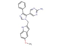 5-{1-[(5-methoxy-1H-indol-2-yl)methyl]-4-phenyl-1H-imidazol-5-yl}pyrimidin-2-amine