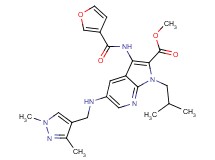 methyl 5-{[(1,3-dimethyl-1H-pyrazol-4-yl)methyl]amino}-3-(3-furoylamino)-1-isobutyl-1H-pyrrolo[2,3-b]pyridine-2-carboxylate