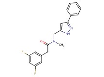 2-(3,5-difluorophenyl)-N-methyl-N-[(3-phenyl-1H-pyrazol-5-yl)methyl]acetamide