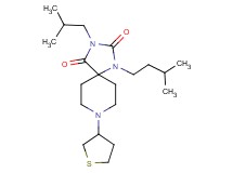 3-isobutyl-1-(3-methylbutyl)-8-(tetrahydro-3-thienyl)-1,3,8-triazaspiro[4.5]decane-2,4-dione