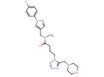 N-{[1-(4-fluorophenyl)-1H-pyrazol-4-yl]methyl}-N-methyl-4-[5-(4-morpholinylmethyl)-1H-tetrazol-1-yl]butanamide