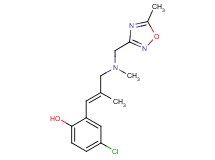 4-chloro-2-((1E)-2-methyl-3-{methyl[(5-methyl-1,2,4-oxadiazol-3-yl)methyl]amino}prop-1-en-1-yl)phenol