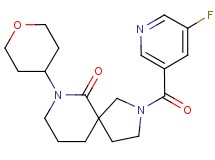 2-[(5-fluoropyridin-3-yl)carbonyl]-7-(tetrahydro-2H-pyran-4-yl)-2,7-diazaspiro[4.5]decan-6-one