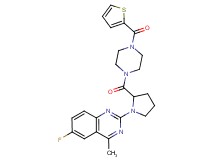6-fluoro-4-methyl-2-(2-{[4-(2-thienylcarbonyl)-1-piperazinyl]carbonyl}-1-pyrrolidinyl)quinazoline