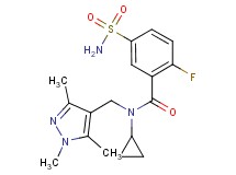 5-(aminosulfonyl)-N-cyclopropyl-2-fluoro-N-[(1,3,5-trimethyl-1H-pyrazol-4-yl)methyl]benzamide