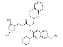 N-(2,3-dihydro-1,4-benzodioxin-2-ylmethyl)-3-(3,5-dimethyl-1H-pyrazol-1-yl)-N-{[7-(methylthio)-2-(4-morpholinyl)-3-quinolinyl]methyl}propanamide