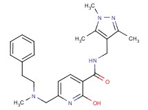 2-hydroxy-6-{[methyl(2-phenylethyl)amino]methyl}-N-[(1,3,5-trimethyl-1H-pyrazol-4-yl)methyl]nicotinamide