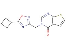 3-[(5-cyclobutyl-1,2,4-oxadiazol-3-yl)methyl]thieno[2,3-d]pyrimidin-4(3H)-one