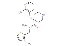 N-methyl-4-[(2-methylpyridin-3-yl)oxy]-N-[(3-methyl-2-thienyl)methyl]piperidine-4-carboxamide