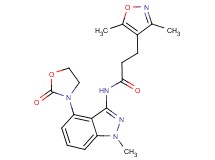 3-(3,5-dimethylisoxazol-4-yl)-N-[1-methyl-4-(2-oxo-1,3-oxazolidin-3-yl)-1H-indazol-3-yl]propanamide