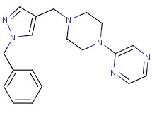 2-{4-[(1-benzyl-1H-pyrazol-4-yl)methyl]-1-piperazinyl}pyrazine bis(trifluoroacetate)