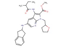 methyl 5-(2,3-dihydro-1H-inden-2-ylamino)-3-[(2-methylbutanoyl)amino]-1-(tetrahydro-2-furanylmethyl)-1H-pyrrolo[2,3-b]pyridine-2-carboxylate