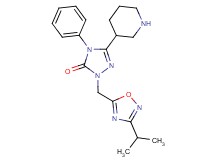 2-[(3-isopropyl-1,2,4-oxadiazol-5-yl)methyl]-4-phenyl-5-(3-piperidinyl)-2,4-dihydro-3H-1,2,4-triazol-3-one