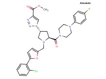 methyl 1-((3R,5S)-1-{[5-(2-chlorophenyl)-2-furyl]methyl}-5-{[4-(4-fluorophenyl)-1-piperazinyl]carbonyl}-3-pyrrolidinyl)-1H-1,2,3-triazole-4-carboxylate