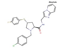 (4R)-1-(4-chlorobenzyl)-4-[(4-fluorophenyl)thio]-N-(imidazo[1,2-a]pyridin-2-ylmethyl)-L-prolinamide