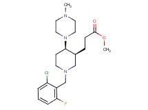 methyl 3-[(3S*,4R*)-1-(2-chloro-6-fluorobenzyl)-4-(4-methyl-1-piperazinyl)-3-piperidinyl]propanoate