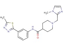 1-[(1-methyl-1H-imidazol-2-yl)methyl]-N-[3-(5-methyl-1,3,4-thiadiazol-2-yl)phenyl]piperidine-4-carboxamide