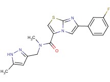 6-(3-fluorophenyl)-N-methyl-N-[(5-methyl-1H-pyrazol-3-yl)methyl]imidazo[2,1-b][1,3]thiazole-3-carboxamide