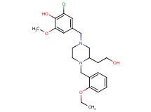 2-chloro-4-{[4-(2-ethoxybenzyl)-3-(2-hydroxyethyl)-1-piperazinyl]methyl}-6-methoxyphenol