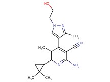 2-amino-6-(2,2-dimethylcyclopropyl)-4-[1-(2-hydroxyethyl)-3-methyl-1H-pyrazol-4-yl]-5-methylnicotinonitrile
