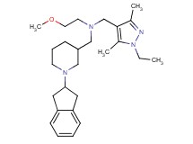 N-{[1-(2,3-dihydro-1H-inden-2-yl)-3-piperidinyl]methyl}-N-[(1-ethyl-3,5-dimethyl-1H-pyrazol-4-yl)methyl]-2-methoxyethanamine