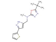 5-tert-butyl-N-methyl-N-{[3-(2-thienyl)-1H-pyrazol-5-yl]methyl}-1,3,4-oxadiazol-2-amine