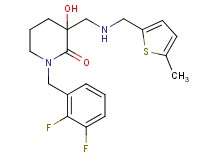 1-(2,3-difluorobenzyl)-3-hydroxy-3-({[(5-methyl-2-thienyl)methyl]amino}methyl)-2-piperidinone