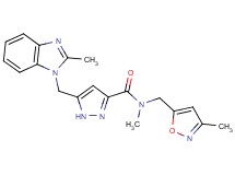 N-methyl-5-[(2-methyl-1H-benzimidazol-1-yl)methyl]-N-[(3-methyl-5-isoxazolyl)methyl]-1H-pyrazole-3-carboxamide
