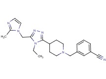 3-[(4-{4-ethyl-5-[(2-methyl-1H-imidazol-1-yl)methyl]-4H-1,2,4-triazol-3-yl}piperidin-1-yl)methyl]benzonitrile