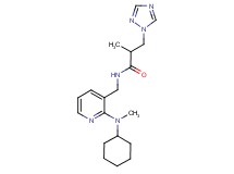 N-({2-[cyclohexyl(methyl)amino]pyridin-3-yl}methyl)-2-methyl-3-(1H-1,2,4-triazol-1-yl)propanamide