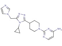 2-{4-[4-cyclopropyl-5-(1H-imidazol-1-ylmethyl)-4H-1,2,4-triazol-3-yl]piperidin-1-yl}pyrimidin-4-amine