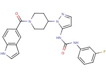 N-(3-fluorophenyl)-N'-{1-[1-(1H-indol-5-ylcarbonyl)-4-piperidinyl]-1H-pyrazol-5-yl}urea