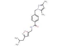 4-[(3,5-dimethyl-1H-pyrazol-1-yl)methyl]-N-[(3-isobutyl-5-isoxazolyl)methyl]benzamide