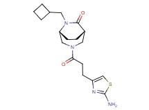 (1S*,5R*)-3-[3-(2-amino-1,3-thiazol-4-yl)propanoyl]-6-(cyclobutylmethyl)-3,6-diazabicyclo[3.2.2]nonan-7-one