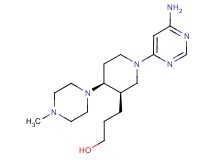 3-[(3R*,4S*)-1-(6-aminopyrimidin-4-yl)-4-(4-methylpiperazin-1-yl)piperidin-3-yl]propan-1-ol