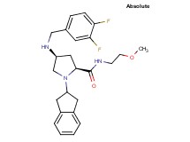 (4S)-4-[(3,4-difluorobenzyl)amino]-1-(2,3-dihydro-1H-inden-2-yl)-N-(2-methoxyethyl)-L-prolinamide