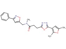 3-[5-(2,5-dimethyl-3-furyl)-1,3,4-oxadiazol-2-yl]-N-methyl-N-[(3-phenyl-5-isoxazolyl)methyl]propanamide